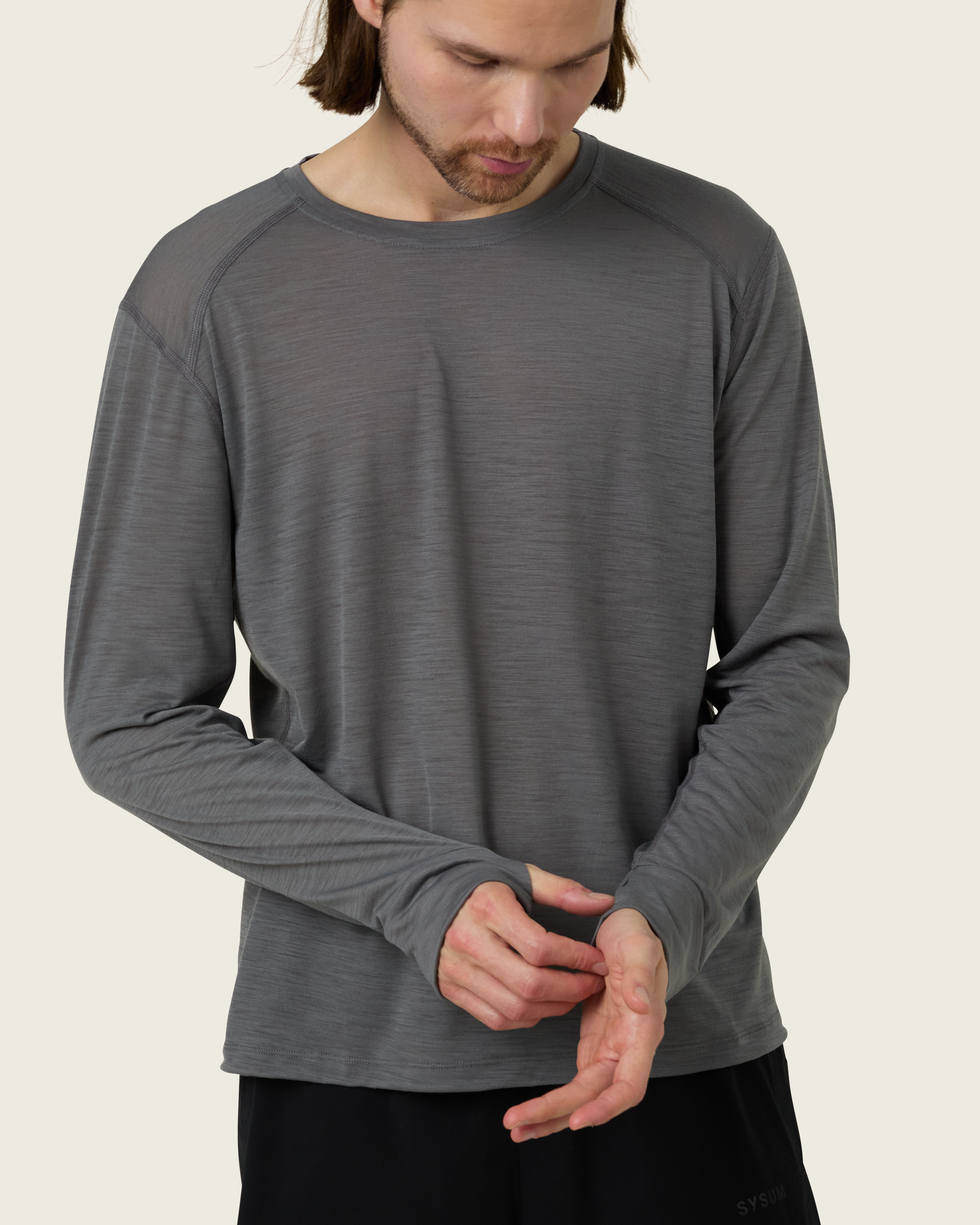 SYSUM Men's Merino Two Long Sleeve - Detail Front