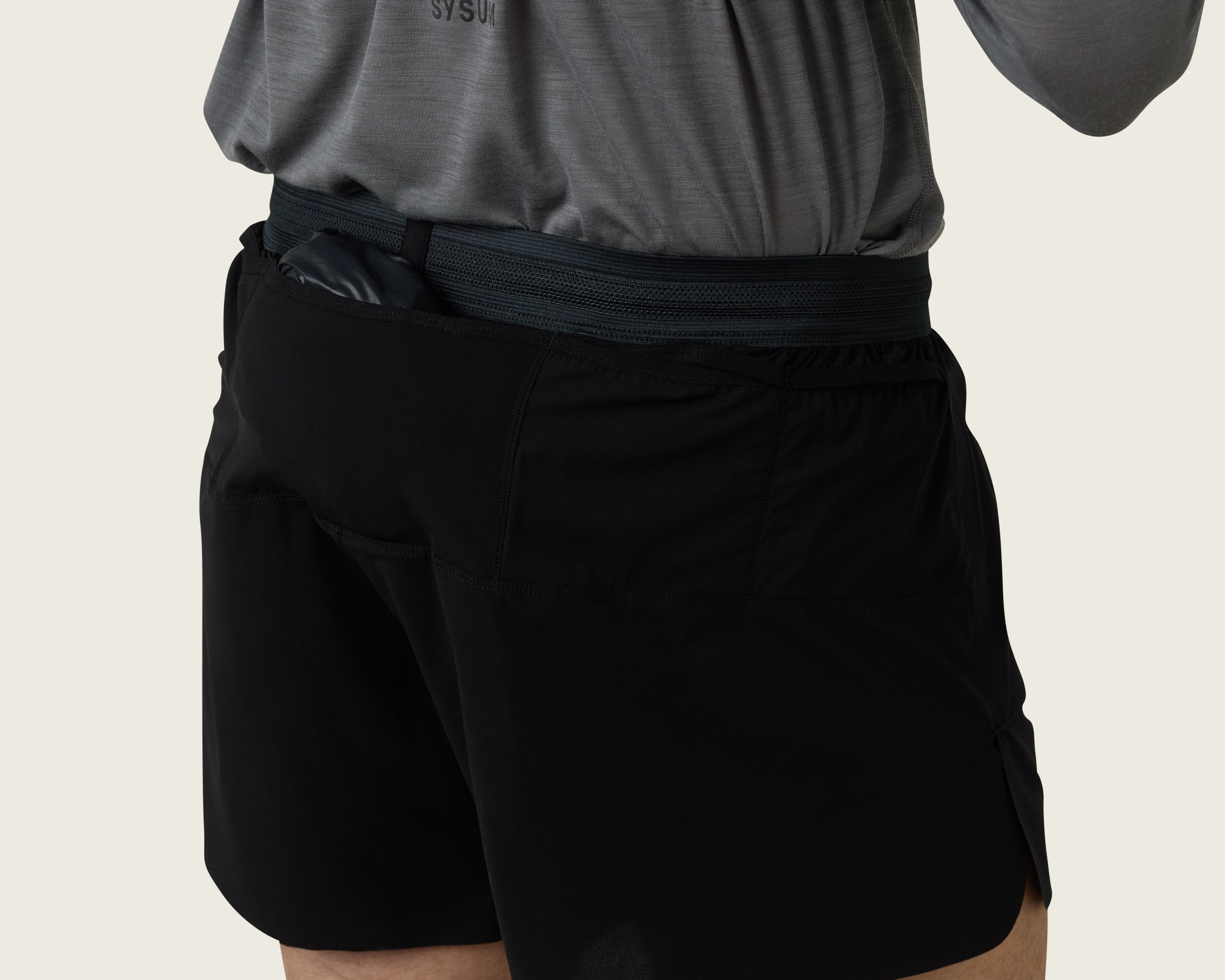 SYSUM Mens Packer Cordura Trail Short Black - Cargo Pocket