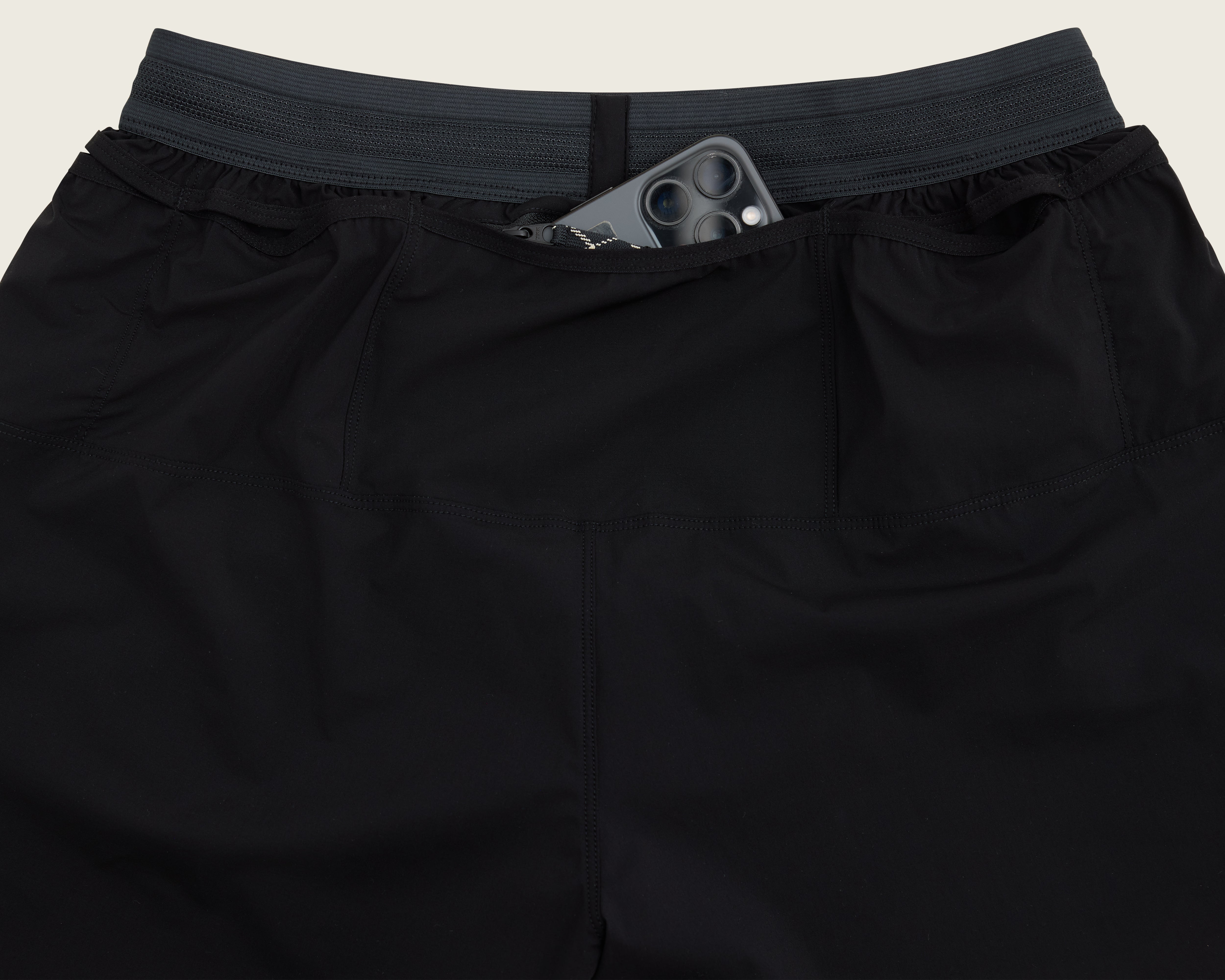 SYSUM Packer Cordura Trail Short Black - Phone Pocket