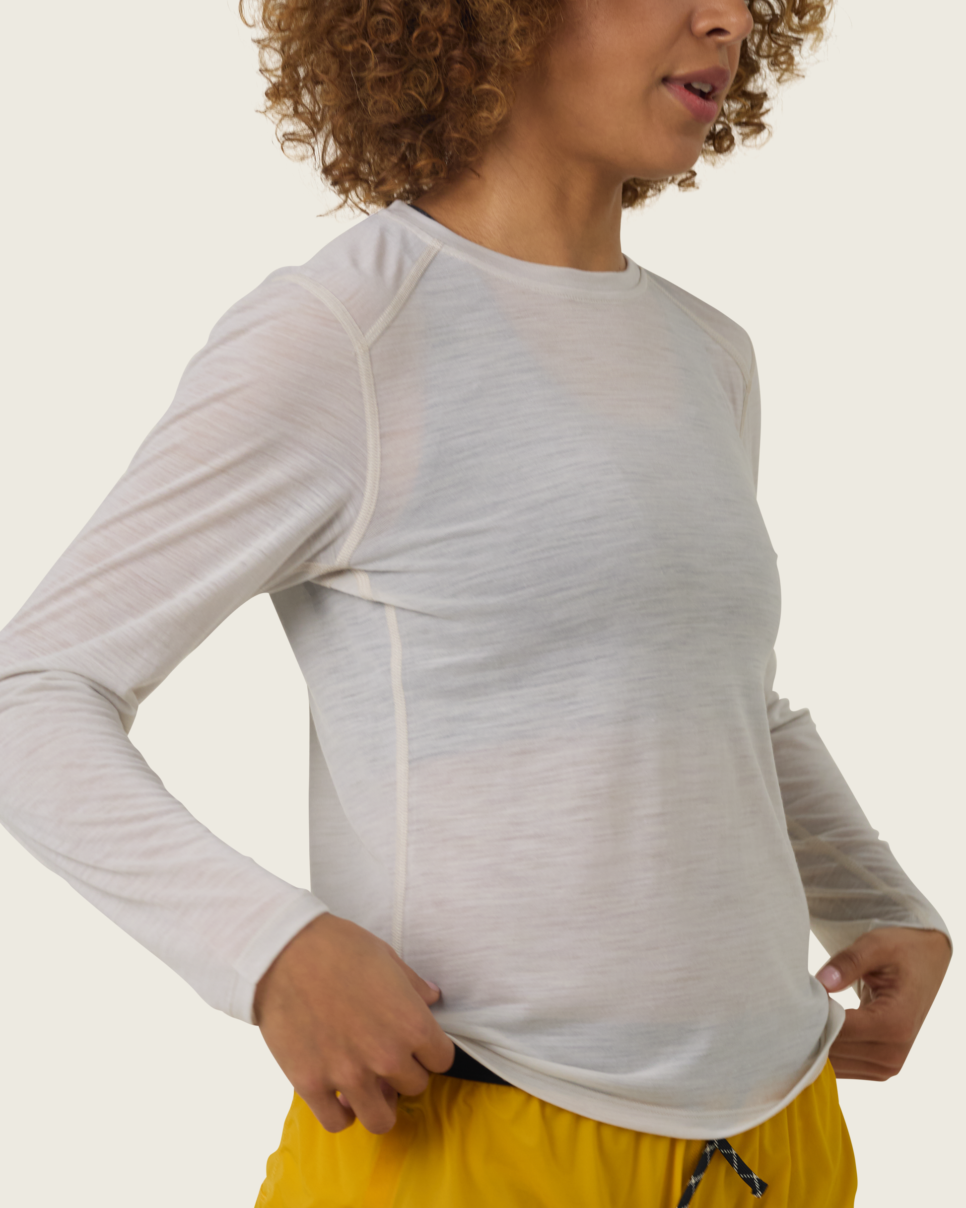 SYSUM Women's Merino One Long Sleeve - Detail Front