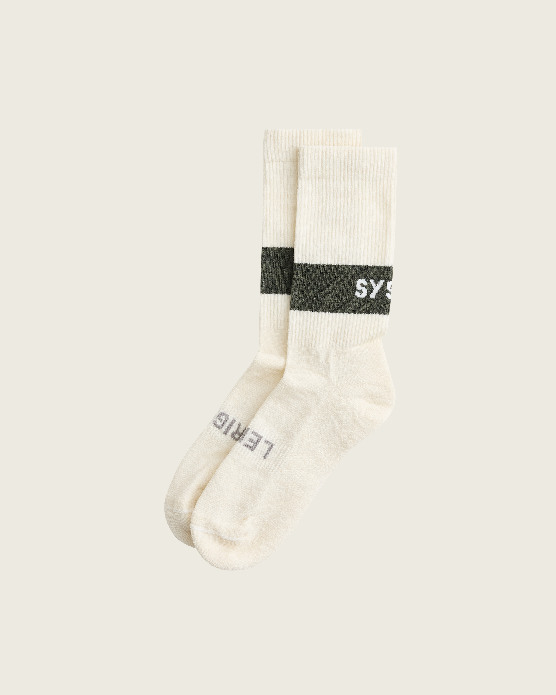SYSUM Woollen Crew Socks Moss - Left