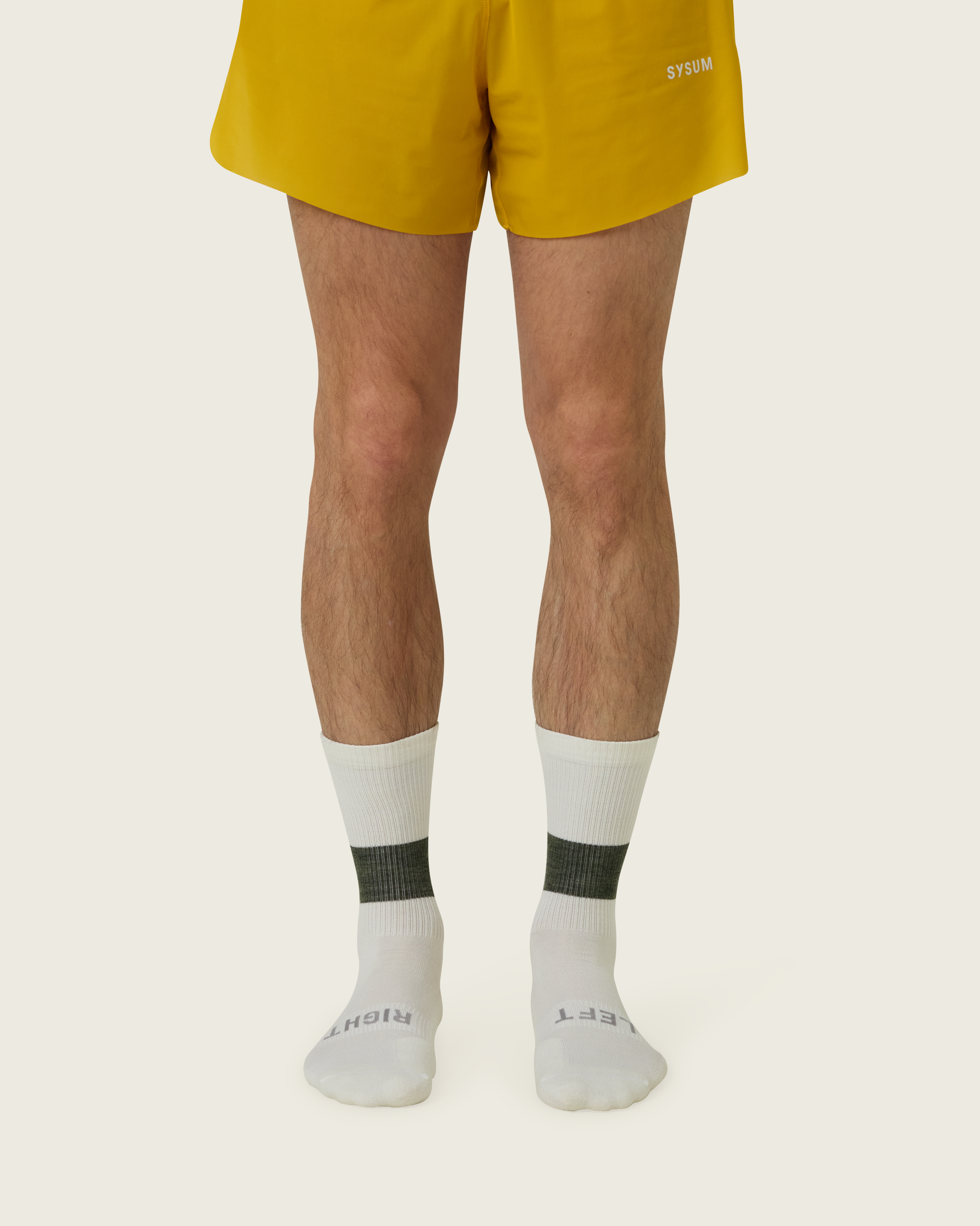 SYSUM Woollen Crew Socks Moss - Front Legs