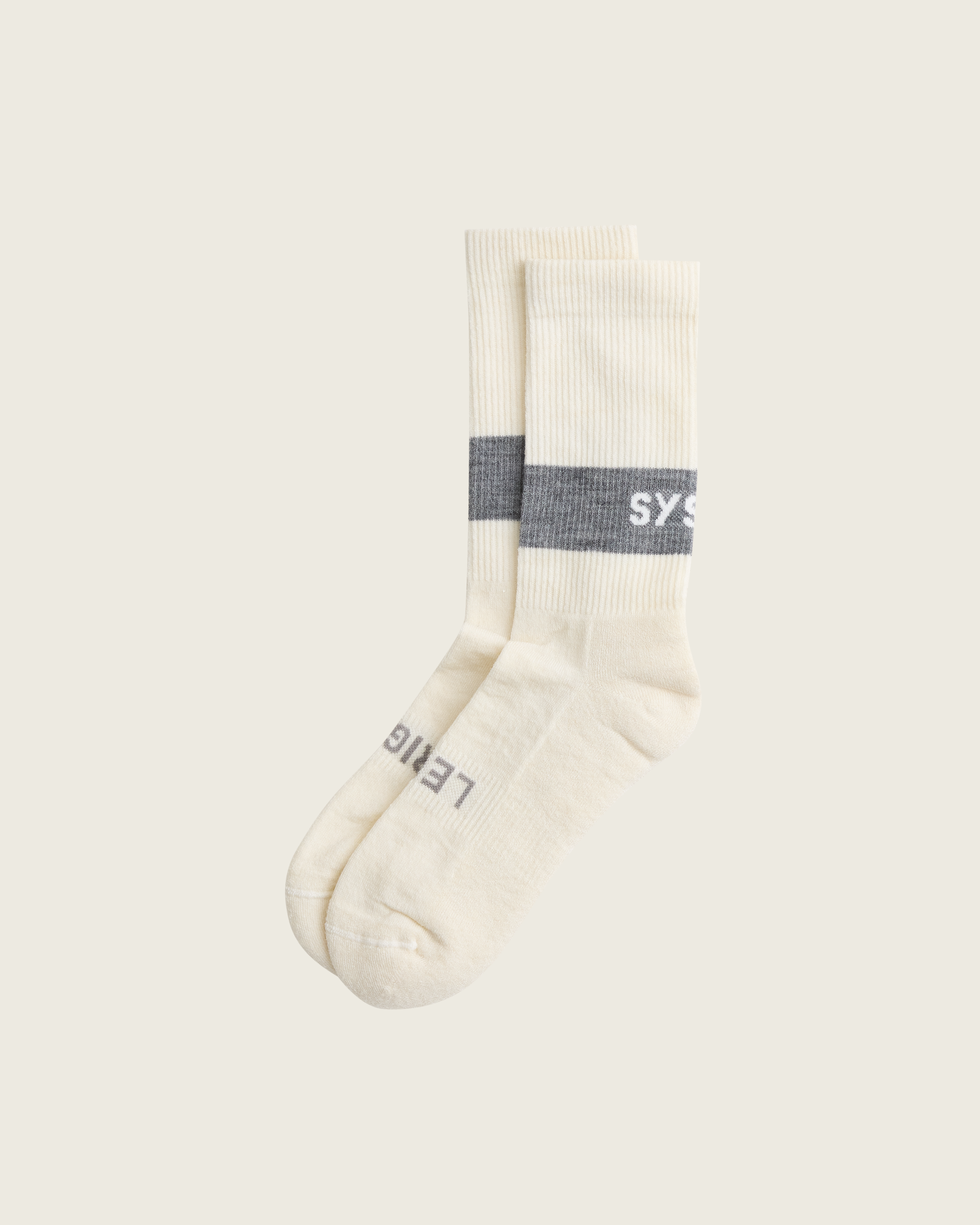 SYSUM Woollen Crew Socks Slate - Left