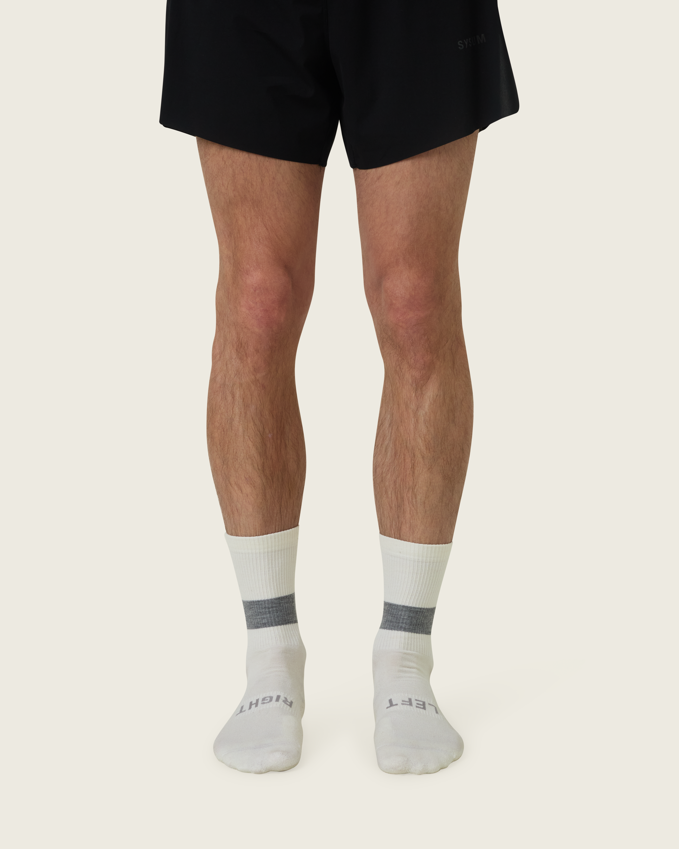 SYSUM Woollen Crew Socks Slate - Back Legs